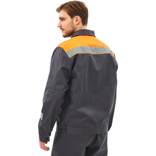 Костюм Липецк-2 СОП CH (тк.Смесовая,280) п/к, т.серый/оранжевый