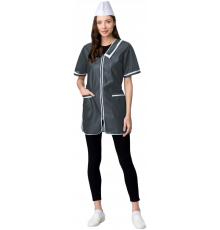 Халат женский на молнии короткий рукав (тк.Нейлон), серый Халат женский на молнии короткий рукав (тк.Нейлон), серый