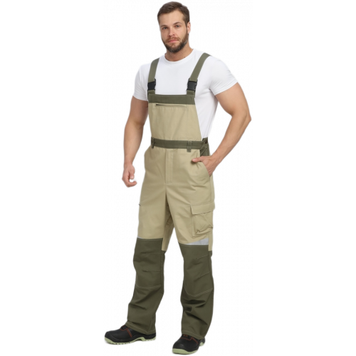 Полукомбинезон Челси CH (тк.Канвас,270), хаки/бежевый