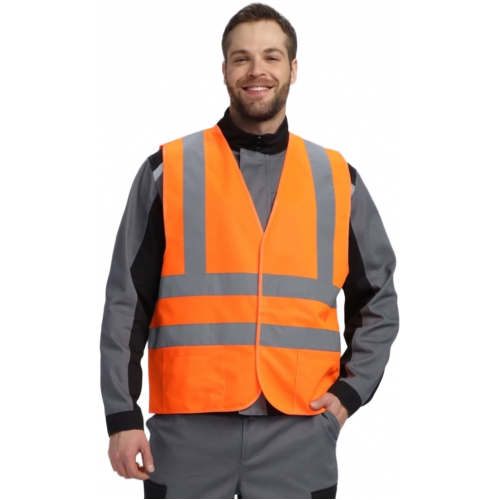 Жилет сигнальный ProfLineSpecialist с карманами СОП-4 (тк.Полиэфир,130), оранжевый Жилет сигнальный ProfLineSpecialist с карманами СОП-4 (тк.Полиэфир,130), оранжевый