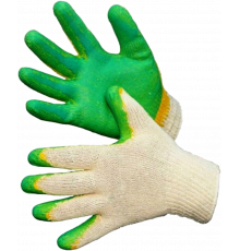 Перчатки х/б с двойным латексным покрытием Перчатки х/б с двойным латексным покрытием