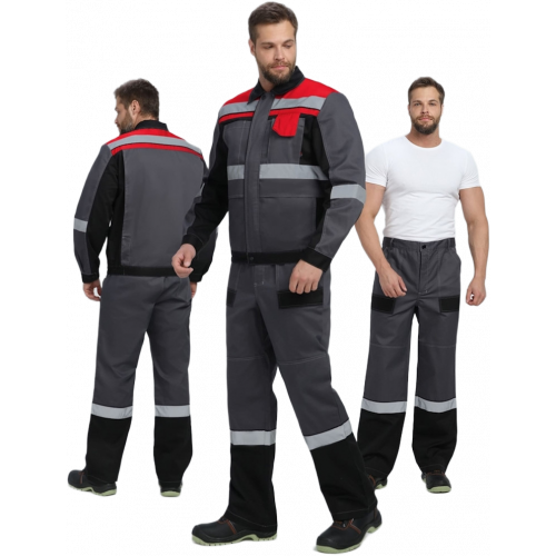 Костюм Виват-1 Премиум IMP (тк.Смесовая,240) брюки, т.серый/черный/красный Костюм Виват-1 Премиум IMP (тк.Смесовая,240) брюки, т.серый/черный/красный