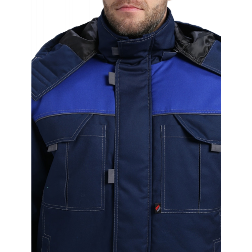 Куртка зимняя укороченная Флофт Премиум (тк.Смесовая,240), т.синий/васильковый/серый Куртка зимняя укороченная Флофт Премиум (тк.Смесовая,240), т.синий/васильковый/серый