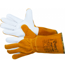 Argon Welder Краги из спилка с ладонью из белой кожи