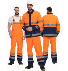 Костюм для дорожника (тк.Смесовая,210) п/к, оранжевый/т.синий Костюм для дорожника (тк.Смесовая,210) п/к, оранжевый/т.синий