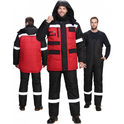 Костюм зимний Беркут СОП CH (тк.Таслан) п/к, черный/красный