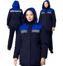 Куртка зимняя женская Кнейд СОП (тк.Смесовая,210), т.синий/васильковый Куртка зимняя женская Кнейд СОП (тк.Смесовая,210), т.синий/васильковый