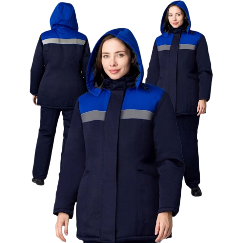 Куртка зимняя женская Кнейд СОП (тк.Смесовая,210), т.синий/васильковый Куртка зимняя женская Кнейд СОП (тк.Смесовая,210), т.синий/васильковый
