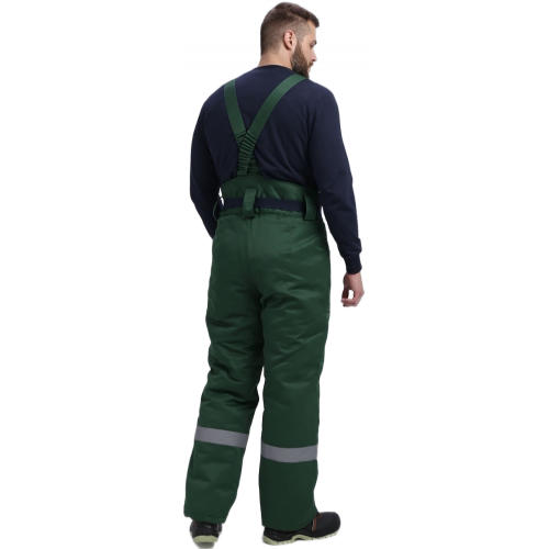 Костюм зимний Труженик-Ультра СОП (тк.Смесовая,210) брюки, т.зеленый/лимонный