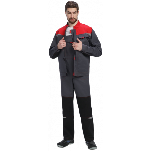 Костюм Строй-2 CH МВО (тк.Смесовая,280) п/к, т.серый/красный/черный Костюм Строй-2 CH МВО (тк.Смесовая,280) п/к, т.серый/красный/черный