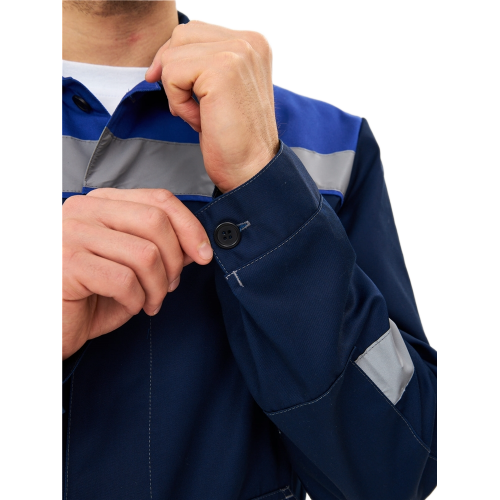 Костюм Лигор-1 Премиум СОП К. (тк.Смесовая,240) брюки, т.синий/васильковый