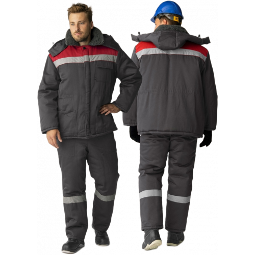 Костюм зимний Труженик-Ультра (тк.Смесовая,210) брюки, т.серый/красный Костюм зимний Труженик-Ультра (тк.Смесовая,210) брюки, т.серый/красный
