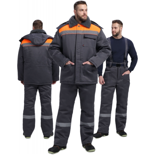 Костюм зимний Труженик-Ультра СОП (тк.Смесовая,210) брюки, т.серый/оранжевый Костюм зимний Труженик-Ультра СОП (тк.Смесовая,210) брюки, т.серый/оранжевый