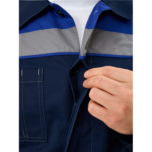 Костюм Лигор-1 Премиум СОП К. (тк.Смесовая,240) брюки, т.синий/васильковый