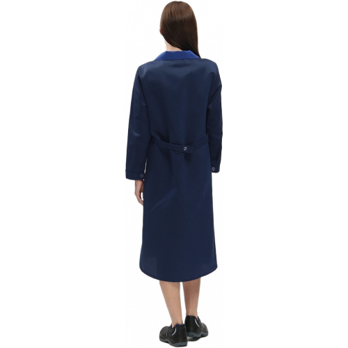 Халат женский (тк.Смесовая,210), т.синий/васильковый