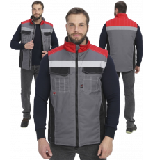 Жилет утепленный Вектрон СОП (тк.Смесовая,240), серый/черный/красный Жилет утепленный Вектрон СОП (тк.Смесовая,240), серый/черный/красный