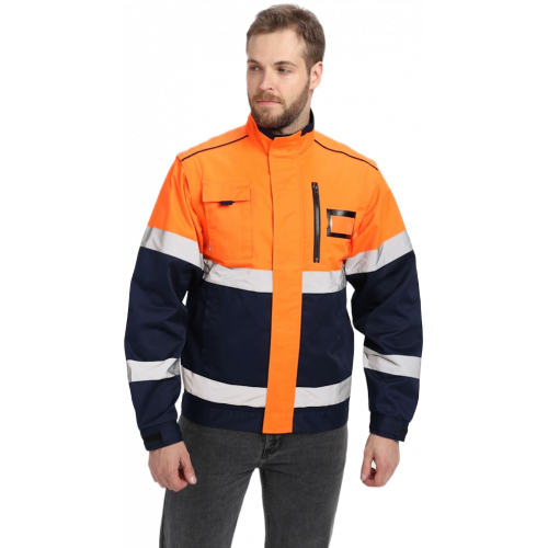 Куртка-трансформер сигнальная ProfLineSpecialist (тк.Смесовая МВО,240), оранжевый/т.синий Куртка-трансформер сигнальная ProfLineSpecialist (тк.Смесовая МВО,240), оранжевый/т.синий