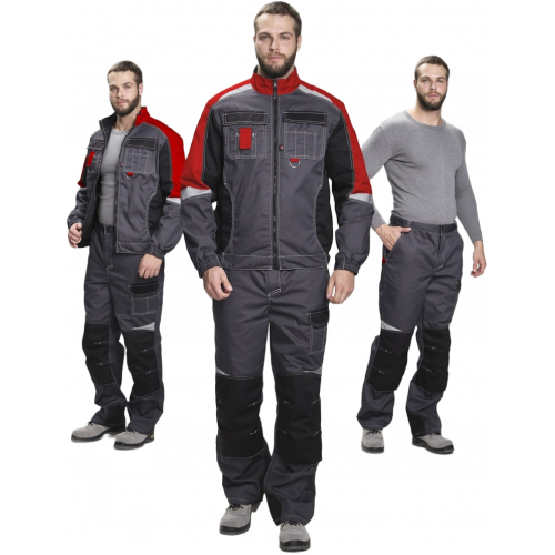 Костюм Формула (тк.Смесовая,240) брюки, серый/красный/черный
