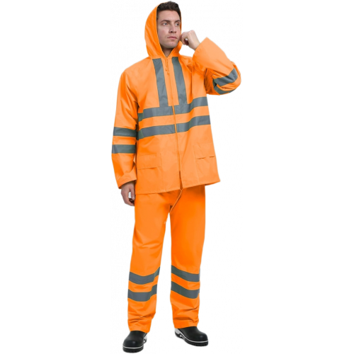 Костюм влагозащитный сигнальный ProfLineSpecialist СОП (ПВХ,210), оранжевый Костюм влагозащитный сигнальный ProfLineSpecialist СОП (ПВХ,210), оранжевый