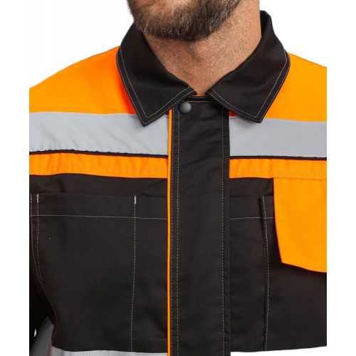 Костюм Виват-1 Премиум CH МВО (тк.Смесовая,240) брюки, черный/оранжевый Костюм Виват-1 Премиум CH МВО (тк.Смесовая,240) брюки, черный/оранжевый