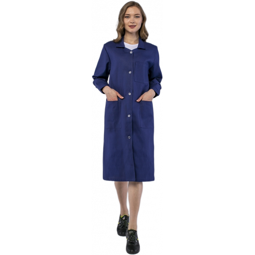 Халат женский рабочий (тк.Диагональ,195), т.синий Халат женский рабочий (тк.Диагональ,195), т.синий