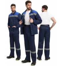 Костюм Стандарт СОП усиленный (тк.Смесовая,210) брюки, т.синий/васильковый Костюм Стандарт СОП усиленный (тк.Смесовая,210) брюки, т.синий/васильковый