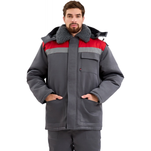 Костюм зимний Труженик-Ультра-1 СОП (тк.Смесовая,210) брюки, т.серый/красный Костюм зимний Труженик-Ультра-1 СОП (тк.Смесовая,210) брюки, т.серый/красный