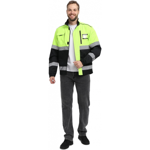 Куртка-трансформер сигнальная ProfLineSpecialist (тк.Смесовая МВО,240), желтый/черный Куртка-трансформер сигнальная ProfLineSpecialist (тк.Смесовая МВО,240), желтый/черный