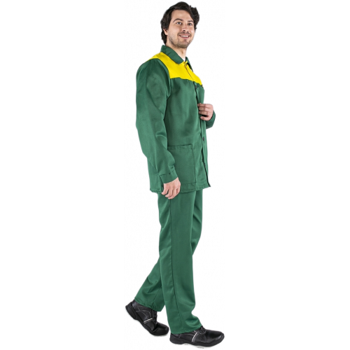 Костюм Стандарт (тк.Смесовая,210) брюки, зеленый/желтый