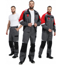Костюм Вектрон-1 (тк.Смесовая МВО,240) брюки, серый/черный/красный Костюм Вектрон-1 (тк.Смесовая МВО,240) брюки, серый/черный/красный