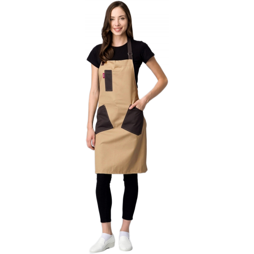 Фартук с грудкой универсальный Крафт (тк.Форвард,210), бежевый/коричневый (024) Фартук с грудкой универсальный Крафт (тк.Форвард,210), бежевый/коричневый (024)