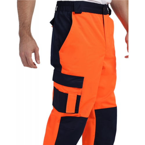 Костюм сигнальный PROFLINE ProfLineSpecialist-1 (тк.Смесовая МВО,240) брюки, оранжевый/т.синий Костюм сигнальный PROFLINE ProfLineSpecialist-1 (тк.Смесовая МВО,240) брюки, оранжевый/т.синий