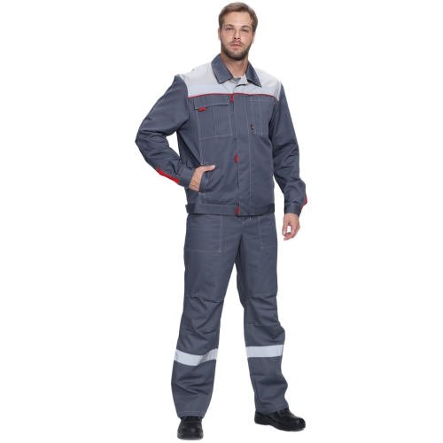 Костюм Флофт-2 Премиум СОП У. (тк.Смесовая,240) п/к, т.серый/серый/красный Костюм Флофт-2 Премиум СОП У. (тк.Смесовая,240) п/к, т.серый/серый/красный