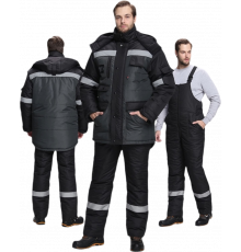 Костюм зимний Беркут СОП CH (тк.Таслан) п/к, черный/т.серый