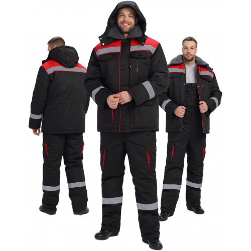 Костюм зимний Нейч-Премиум СОП К. (тк.Смесовая,240) п/к, черный/красный Костюм зимний Нейч-Премиум СОП К. (тк.Смесовая,240) п/к, черный/красный