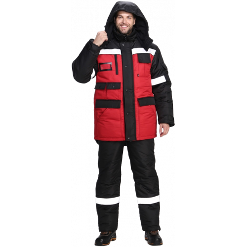 Костюм зимний Беркут СОП CH (тк.Таслан) п/к, черный/красный