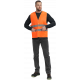 Жилет сигнальный ProfLineBase с пуговицами и карманами (тк.Полиэфир,100), оранжевый