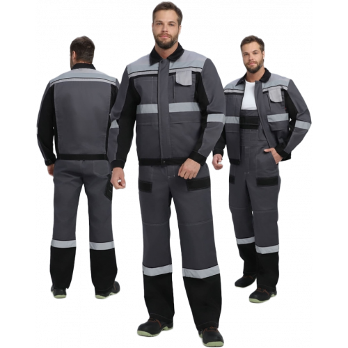 Костюм Виват-2 Премиум CH МВО (тк.Смесовая,240) п/к, т.серый/черный/св.серый
