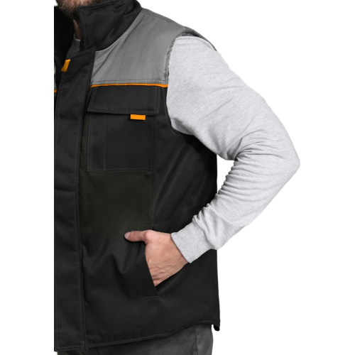 Жилет утепленный Флофт (тк.Смесовая,210), черный/серый Жилет утепленный Флофт (тк.Смесовая,210), черный/серый