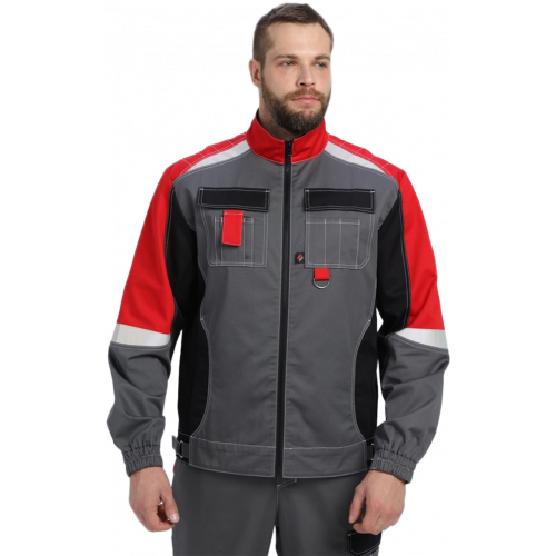 Костюм Вектрон-2 (тк.Смесовая МВО,240) п/к, серый/черный/красный Костюм Вектрон-2 (тк.Смесовая МВО,240) п/к, серый/черный/красный