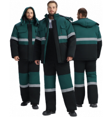 Костюм зимний Нордхард-2 СОП У. (тк.Смесовая,240) п/к, черный/т.зеленый