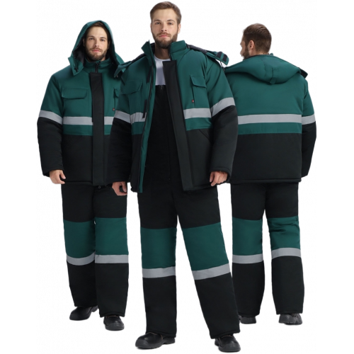 Костюм зимний Нордхард-2 СОП У. (тк.Смесовая,240) п/к, черный/т.зеленый Костюм зимний Нордхард-2 СОП У. (тк.Смесовая,240) п/к, черный/т.зеленый