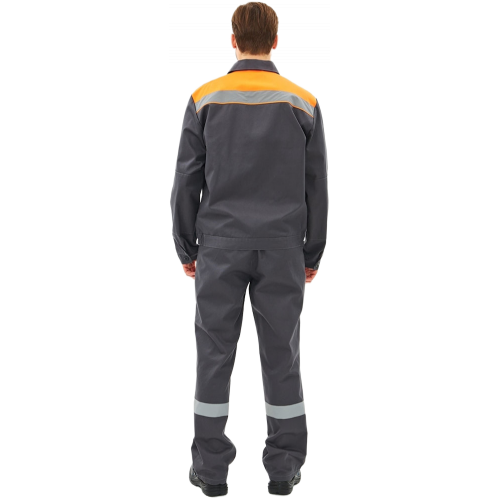 Костюм Липецк-1 СОП CH (тк.Смесовая,280) брюки, т.серый/оранжевый