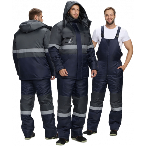 Костюм зимний Мегрес-2 СОП (тк.OxLine,90) п/к, т.серый/т.синий