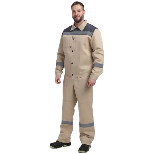 Костюм Лигор-2 СОП (тк.Смесовая,210) п/к, бежевый/т.серый Костюм Лигор-2 СОП (тк.Смесовая,210) п/к, бежевый/т.серый