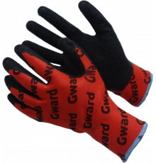 Red with GWARD LOGOS Перчатки нейлоновые с текстурированным латексным покрытием Red with GWARD LOGOS Перчатки нейлоновые с текстурированным латексным покрытием