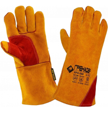 Краги спилковые ГРЕНАДЕР желтые с усилением и подкладкой, КРА008 Краги спилковые ГРЕНАДЕР желтые с усилением и подкладкой, КРА008