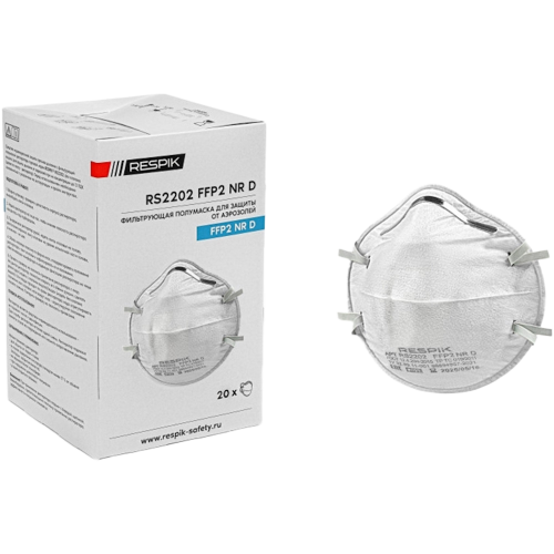 Респиратор чашеобразный RESPIK® RS2202 без клапана, FFP2 (20 шт) Респиратор чашеобразный RESPIK® RS2202 без клапана, FFP2 (20 шт)
