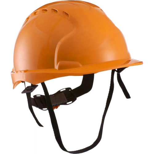 Каска защитная с вентиляцией (с храповиком), оранжевая Каска защитная с вентиляцией (с храповиком), оранжевая