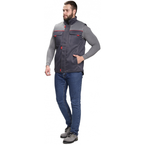 Жилет утепленный Флофт (тк.Смесовая,210), т.серый/серый Жилет утепленный Флофт (тк.Смесовая,210), т.серый/серый
